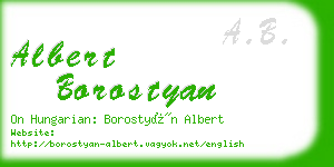 albert borostyan business card